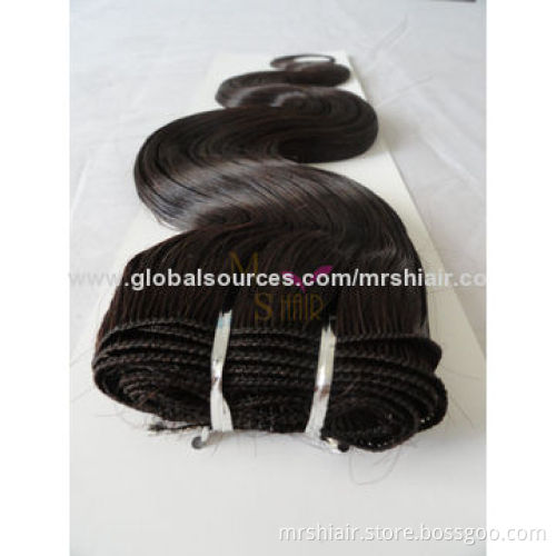 22-Inch Color 2# Boby Wave Style Indian Remy Hair Weaving